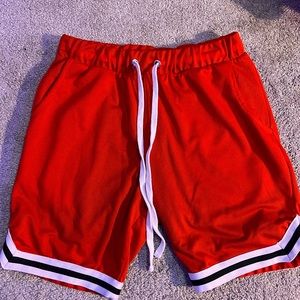 Red gym shorts